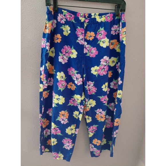 Lauren Ralph Lauren Women's Navy Floral Pajama Set Sz L Cottage Core Loungewear - Picture 10 of 16
